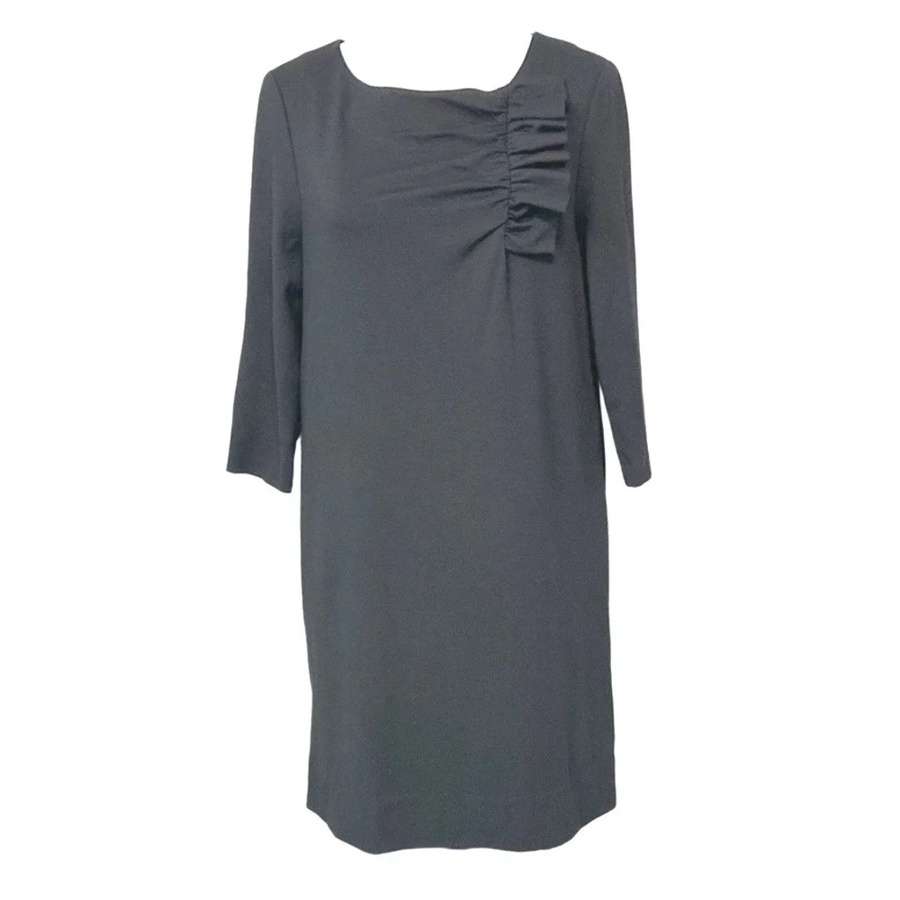 Kate Spade Black Livia Ponte Side Rushed Shift Dress Size 10‎